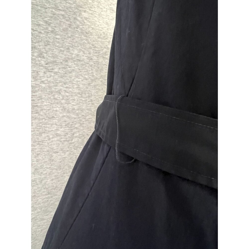 J.McLaughlin Sleeveless Ruffle Neck Dress Womens 4 Dark Navy Side Zip Belt - Picture 8 of 12